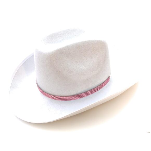 2242 Hat Band Pink Rhinestone Silky Satin Lined Facing Cowgirl Western main image 4